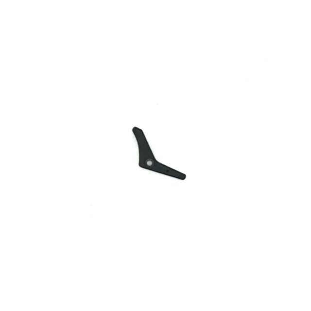 The TRIGGER SAFETY P-10 MICRO is a small, black, L-shaped metal bracket with a hole near one end, shown on a plain white background.