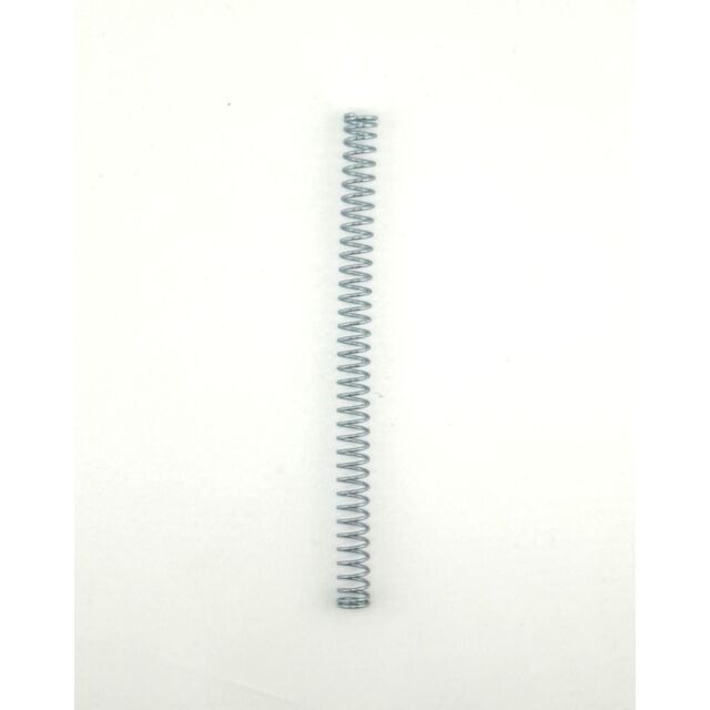 A close-up of a single, evenly wound RECOIL SPRING CZUB CZECHMATE on a plain white background. Vertically oriented with its shiny silver appearance, this spring reflects the precision synonymous with CZUB craftsmanship.