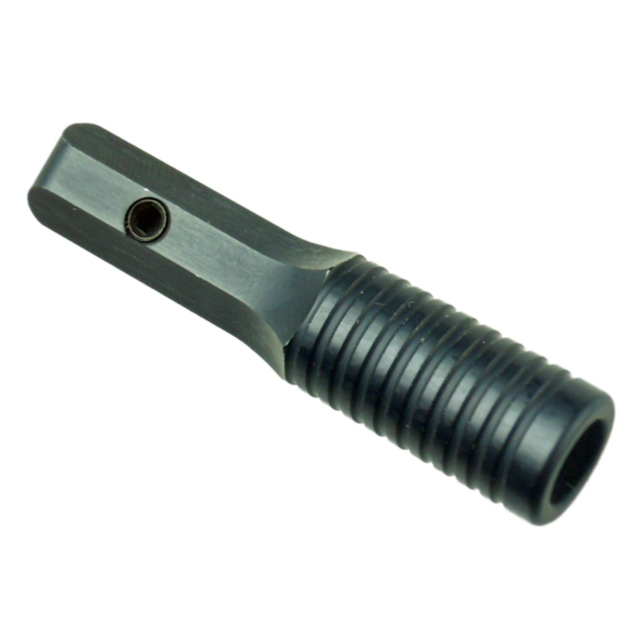 A close-up of a black metal tool component, labeled as the SLIDE RACKER FOR TS/CZECHMATE ONLY, showcasing a cylindrical, ribbed grip and a flat, elongated section with a small hole near the tip.