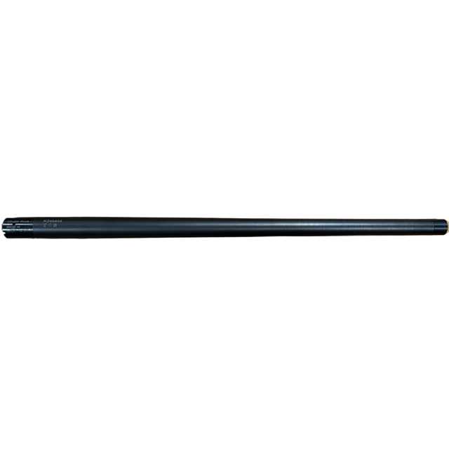 A matte black CZ 600+ Spare Barrel TRAIL, 7,62x39, 10R, 412mm, 5/8-24 UNEF, featuring a threaded muzzle and engraved serial numbers and markings at the chamber end.