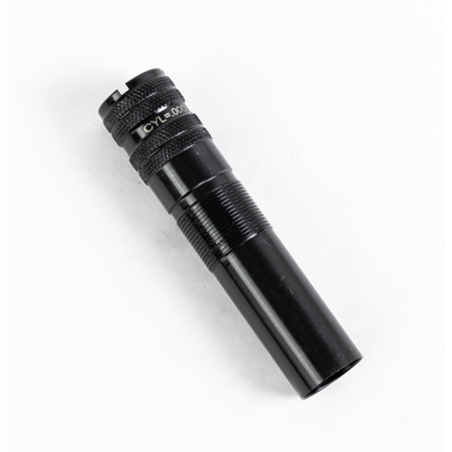 The 1012 C Choke, a compact black flashlight, is set against a simple white backdrop. It features a textured handle for enhanced grip and a sleek, cylindrical design.