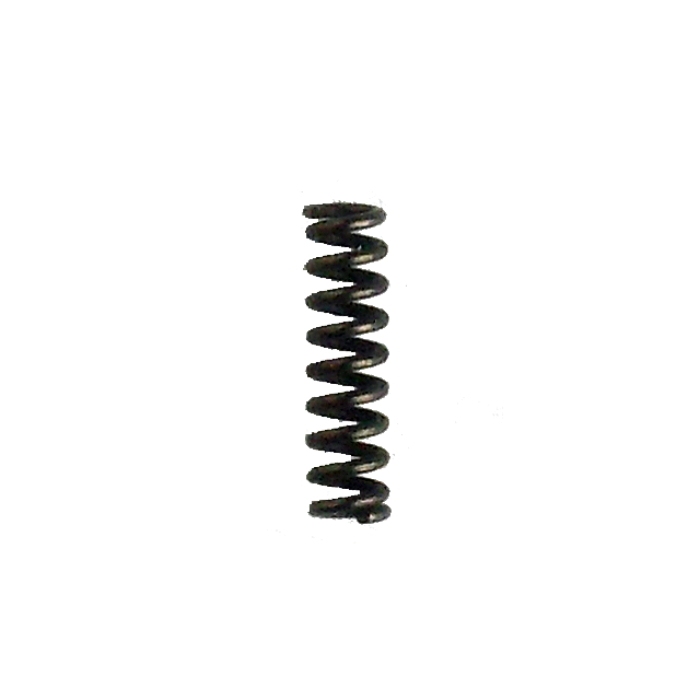 A close-up image of the SAFETY LATCH SPRING 83, a black metal coil spring known for its use as a safety latch component. The spring is vertically oriented and isolated against a white background, highlighting its spiraled structure.