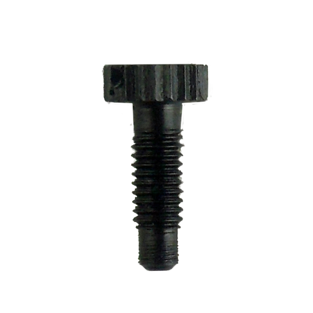 The MAGAZINE CATCH SPRING SCREW CZ75/85, featuring a black metal body with a hexagonal head and threaded design, is displayed against a plain white background.