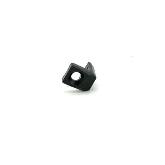 A MAGAZINE CATCH RIGHT P-10 MICRO, a small black square part with a central circular hole, is shown on a plain white background.