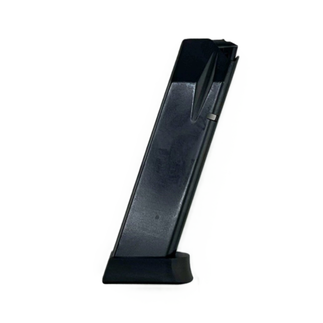 The MAG CZ 75 SP-01 9MM 19RD BLACK magazine features a slightly angled baseplate and is shown against a plain white background.