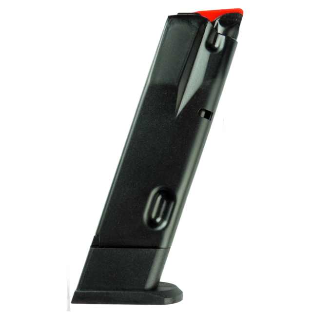 The MAG CZ 75 KADET .22 LR 10 RD is depicted upright against a white backdrop, showcasing a vibrant red follower.