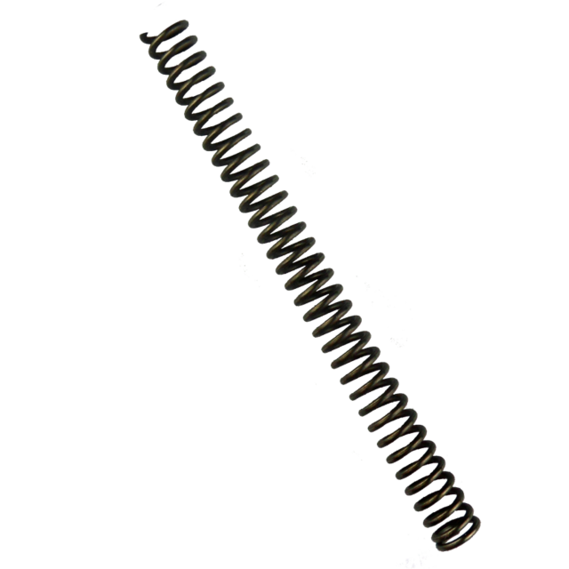 A coiled WOLFF STRIKER SPRING 527 7.62x39 set against a plain white background. The tightly wound spring extends diagonally from the top left to the bottom right of the image, highlighting its precision and strength.