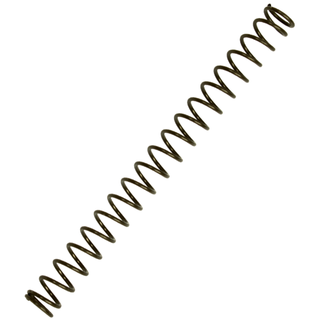 A close-up image of the 17LB RECOIL SPRING 75/85 COMPACT against a white background, positioned diagonally. The tightly wound compact metal coil spring highlights its flexibility and potential for compression or expansion.