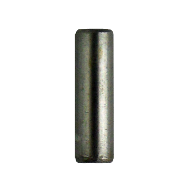 A sleek cylindrical metal dowel pin with a smooth, shiny surface stands upright against a plain white background, resembling the 512 MAG HOUSING INSERT PIN used for precision assembly.