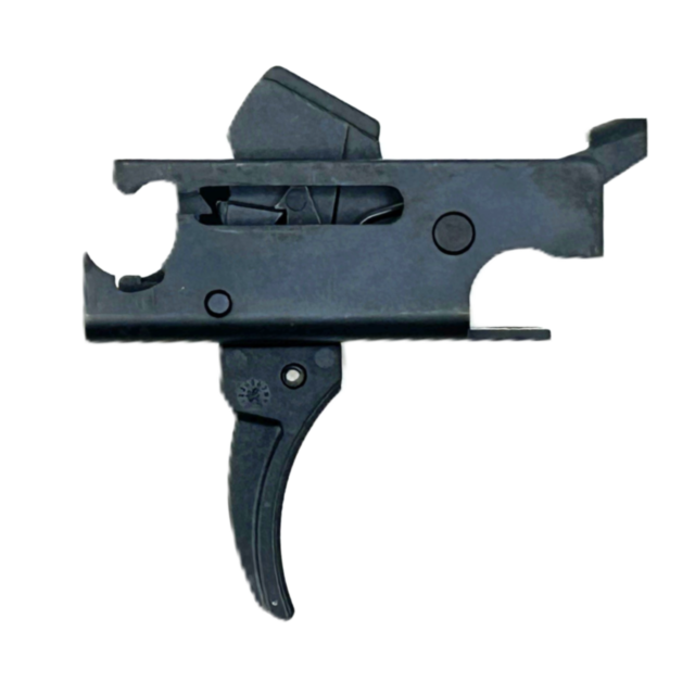 A close-up of the TRIGGER CASE ASSY SCORP 3P SEMI AUTO on a white background, clearly showing the trigger, housing, and internal components in detail.