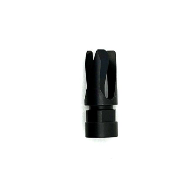 The FLASH HIDER BREN 2 5.56x45 Ms SEMI AUTO is a black metal muzzle device with three prongs, shown vertically against a plain white background.