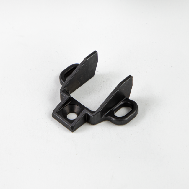 A compact, black, metal FRONT SWIVEL 805 AND BREN 2 bracket with two vertical prongs and two looped holes is displayed against a white background, embodying the meticulous engineering typical of Bren 2 designs.