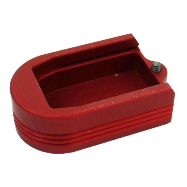 HENNING EXTENDED MAGAZINE BASE P-10 PLUS 2, RED