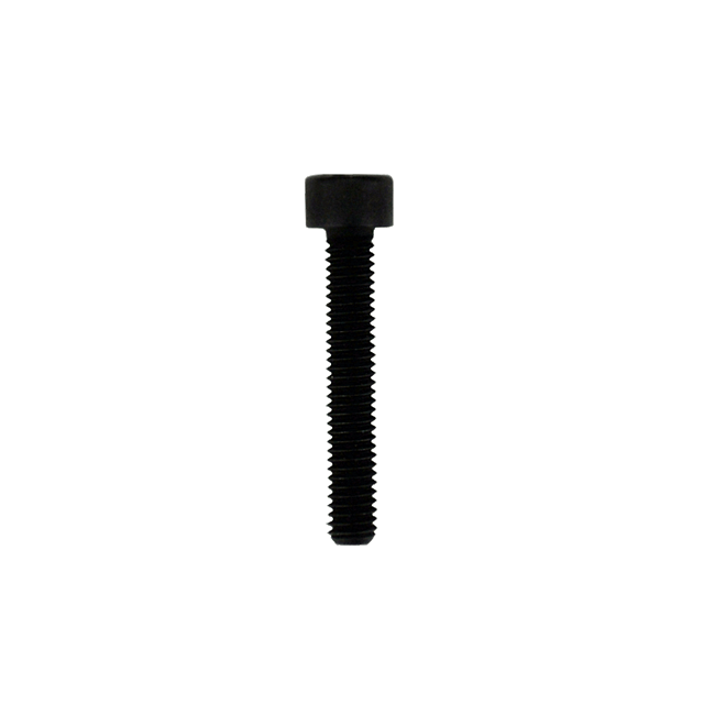 Image of the RECEIVER SCREW MEDIUM EVO, a black metal hex socket cap screw with a cylindrical head and threaded shaft, shown vertically against a white background.