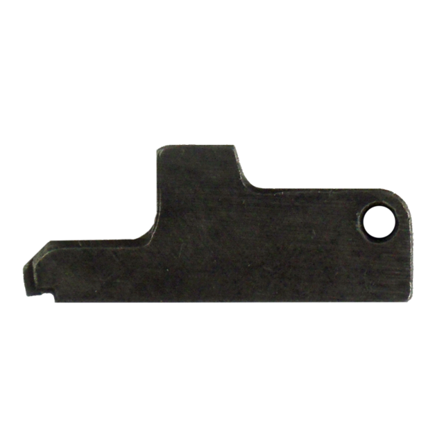 The SEAR 527 is a dark metal part characterized by its step-like shape and a circular hole on one end. Its rough texture and angular design make it difficult to discern its purpose solely from its appearance.