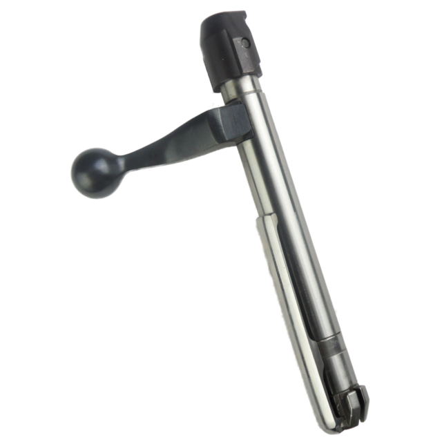 The BOLT COMPLETE CZ 527 .204,222,223,221,17 REM is renowned for its precision and features a bolt action mechanism with a cylindrical metal rod and curved handle for manual operation. It is compatible with the .204 Remington cartridge among others, ensur