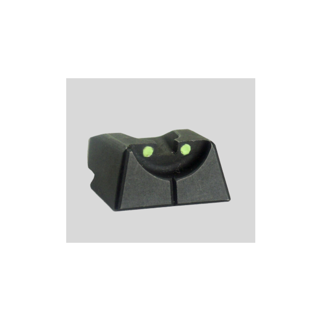 A CZUB REAR SIGHT PCR #2 in black, designed with two green dots on a gray background for precise targeting.